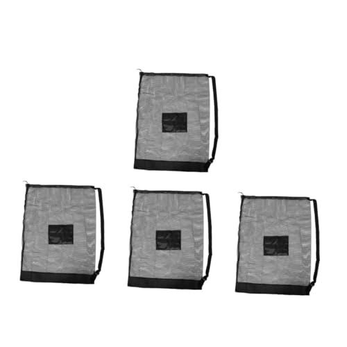 POPETPOP 4 Piezas Bolsa de Red para Grandes Bolsa de Transporte de balones de Rugby Bolsa de Hombro para balones Deportivos Bolsa de Malla para balones Deportivos Bolsa con cordón