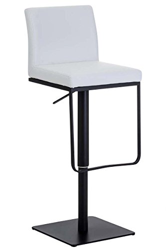 CLP Tabouret de Bar Panama Reglable en Hauteur I Chaise Haute de Bar avec Dossier et Repose-Pied I Chaise Haute Confortable et Ergonomique I Cou, Couleur:Blanc, Couleur...
