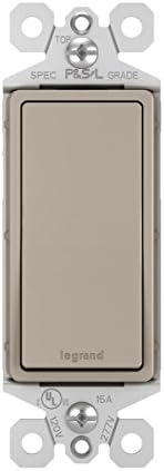 Legrand - Pass & Seymour Tm870Nicc10 Grounded Single Pole Switch, 15-Amp, 120/277-volt, Nickel