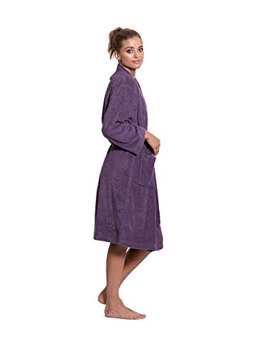 Image of Turkuoise Soft & Absorbent Towel Robe, 100% Cotton Turkish Terry Cloth Kimono Bathrobes for Women