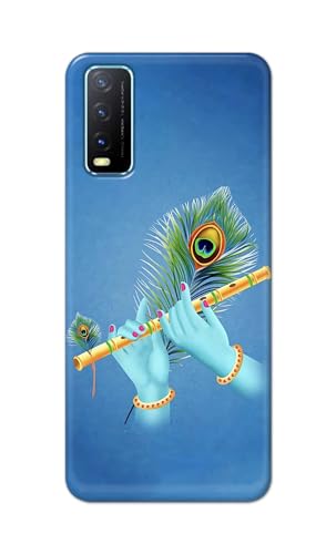 Image of PRINTFIDAA Plastic Printed Hard Back Cover Case For Vivo Y20 | Y20 2021 | Y20I | Y20S | Y20G | Y20Sg | Y20T | Y12S | Y12G Back Cover (Flute In Krishna Hands) -112, Multicolor