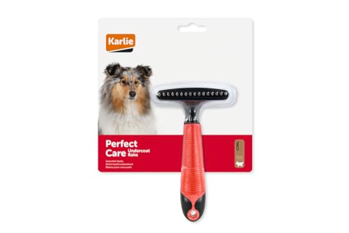 Karlie Unterwoll-Harke - Hundekämme - Gummi - Rot/Schwarz - 15,5x8,5x5,5 cm
