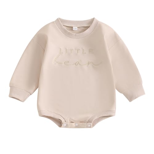 Image of Gender Neutral Newborn Baby Boy Girl Fall Winter Clothes Long Sleeve Bubble Romper Onesie Unisex Infant Outfit