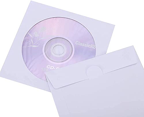 image for CD DVD Sleeves, Pacific Mailer DVD CD Media Paper Envelop Sleeves Hold