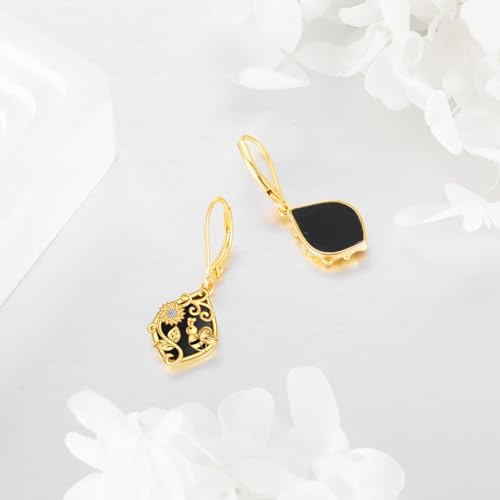 Image of LUHE Bee Earrings for Women 925 Sterling Silver Bumble Earrings with Honeycomb Honeybee Jewelry Dangle Gifts for Women