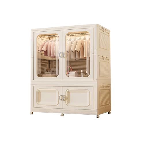 Armoire portable avec portes magnétiques et étagères de rangement pour espace temporaire