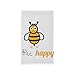 YYZZH Bee Happy Cartoon Character Honeybee On White Unused Outlet Cover Switch Plate 2.9