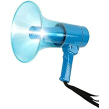 B S 50W Portable Megaphone Bullhorn Speaker Waterproof with 1.5W LED Lights, Alarm Siren for Outdoor Rescue, Safety Drills, Indoor Use