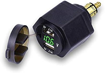 Parkomm - Cargador para mechero de Coche (Doble USB, con volt?metro LED para BMW, Moto, tel?fono, iPhone, GPS, SatNav) Parkomm - Cargador para mechero de Coche (Doble USB, con volt?metro LED para BMW, Moto, tel?fono, iPhone, GPS, SatNav)