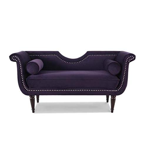 Image of Luxury Velvet 2 Seater Chaise Lounge Sofa - Tufted Chesterfield Modern Couch with Button Tufted Back Elegant Lounge Couch for Living Room, Bedroom, Office
