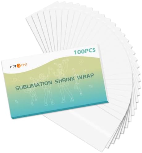 HTVRONT Shrink Wrap for Sublimation Tumblers 5X10 Inch - 100PCS Sublimation Shrink Wrap Sleeves, Heat-Resistant Tumbler Shrink Wrap Film