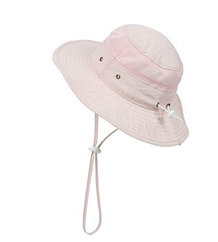 Kids Boonie Hat Sun Hats Boys Girl Toddler Child Wide Brim Hat Sunhat Sunbonnet (Pink)