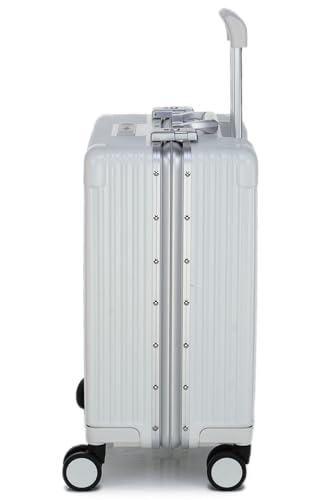 Image of Verage Luxe Celeste Pro Overnighter 48 cms Cabin Luggage Carry On Polycarbonate 8 Wheel Suitcase Laptop Trolley (White)