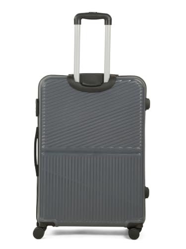 Image of Teakwood Set of 3 8 Wheels Trolley Bag, Hard Cabin with Zipper Closure, Adjustable Push Button & Cross Side Strap, Number Lock System 360 Degree (Set of 3, Grey)