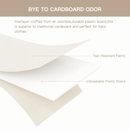 Criusia Drawer Organizer Clothes, 10 Pack Dresser Organizer for Baby Clothes, Underwear, Sock- Foldable Closet Organization and Storage Dividers Bins for Nursery, Bedroom (Beige) - Image 6