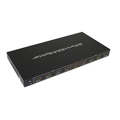 hdmi rozdzielacz 1 wejście 8 wyjść hub przełącznik wzmacniacz 1x8 HDTV 1080p 3d , UK Adapter