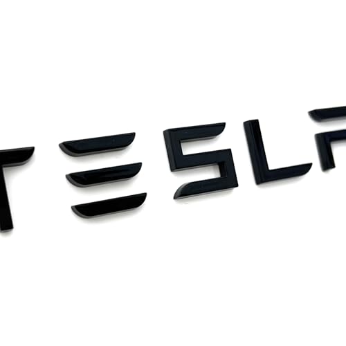 Calcomanía de letras 3D para portón trasero de Tesla Model 3/Y/S/X con adhesivo 3M negro brillante
