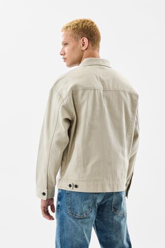 Image of SNITCH Men Casual Jacket | Relaxed Fit Point Collar Solid Style Full Sleeve | 100% Cotton Twill Weave Durable Design With 4 Pockets For Everyday Outings Wear