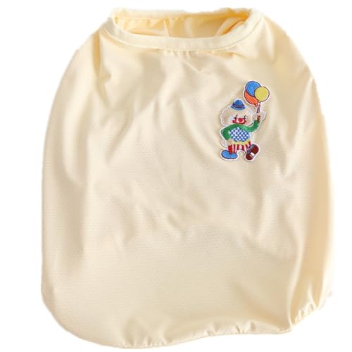 ISUPY 可愛い 犬服 冷感tシャツ 春 夏 ひんやり 涼しい タンクトップ 綿製 薄手 ドッグウェア 中型犬 大型犬 ベスト 脱毛保護 洋服 着せやすい お出かけ お散歩 吸水速乾 熱中症対策 暑さ対策 (XL,イエロー ピエロ)