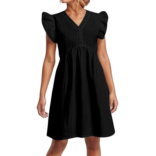 Vestido de playa elegante con ojal y corte línea A para mujer
