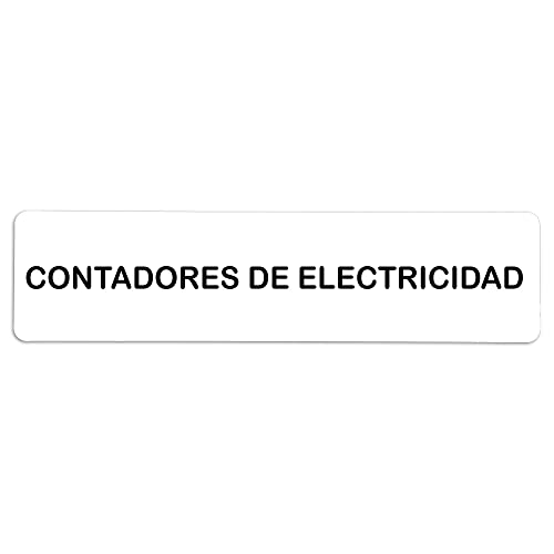 Becral® - Señal de PVC CONTADORES DE ELECTRICIDAD | Placa puerta PVC | Señal informativa | Cartel Puerta 200X50mm