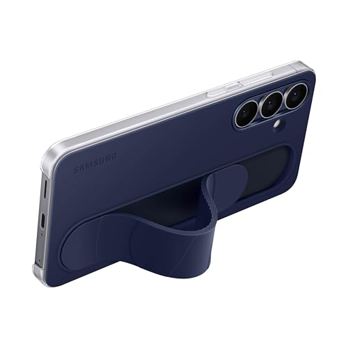 Image of SAMSUNG Galaxy S25 FE Standing Grip Phone Case, Protective Cover with Stand, Hands Free, Secure Grip, Soft, Comfortable Design, US Version, Dark Blue