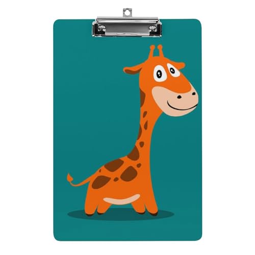 Planchette à pince A4 girafe pour écrire debout sans support