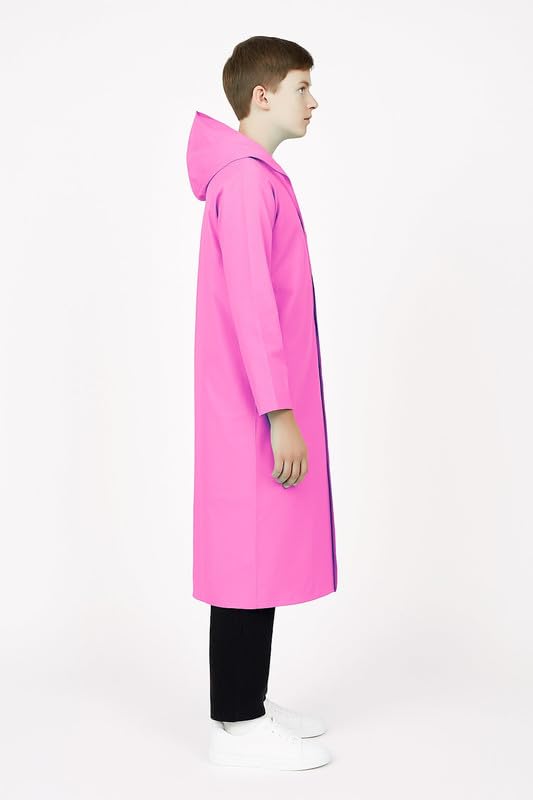Image of Kids School Raincoat for Boys & Girls | PVC Lightweight Hooded Long Rainwear with Pockets | Suitable for School