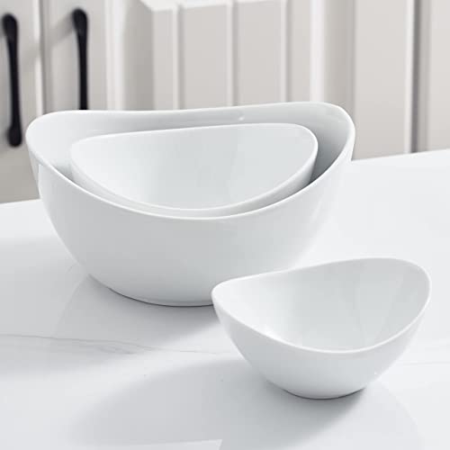 Gomakren 3 Tiered Oval Serving Bowl With Collapsible Metal Rack, Thanksgiving Bowls Dishes, Dessert Appetizer, Candy Chip Dip, Fruit, Vegetable Bowl Set, White Serving Dishes For Entertaining (Black) #TOP4