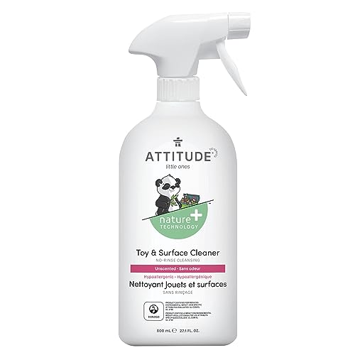 Image of ATTITUDE Toy and Surface Cleaner, EWG Verified Multi-Surface Products, Vegan, Naturally Derived Multipurpose Cleaning Spray, Unscented, 27.1 Fl Oz