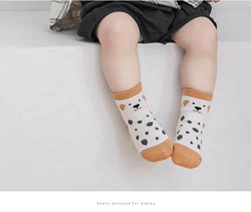 Toddler Non-skid Socks Baby Infant Boys Girls Non Slip Socks with Grips Anti-Slip Crew Socks 5 Pairs3