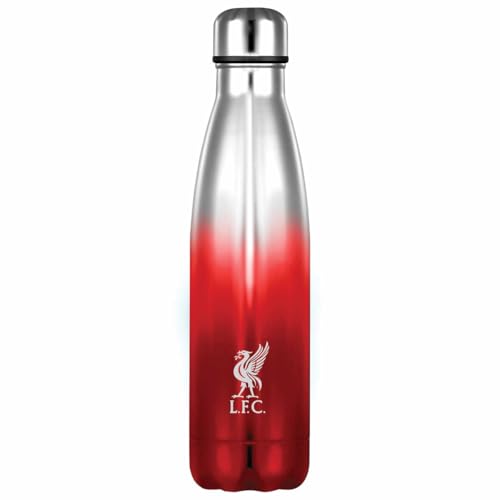 Liverpool FC Water Bottle Stainless Steel Metallic Flask Ombre Bottle Official Merchandise