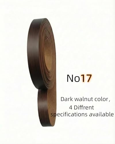 Image of HGKJHFmelamine Edging Tape. pre Coated with hot melt Adhesive Flexible Veneer Edge Edging, Used for Cabinet and Furniture Maintenance (No17-Dark Walnut Color, 1.81cm*40ft)