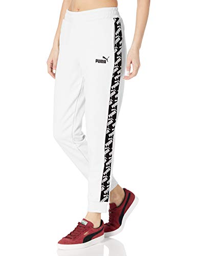 PUMA Women's Amplified French Terry Pants, White, X-Small