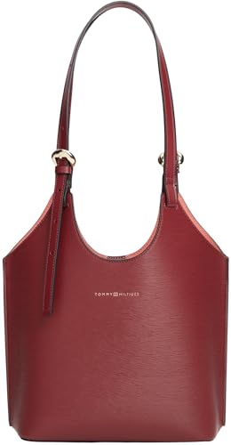 Lleva la elegancia de Tommy Hilfiger contigo. Este bolso de terciopelo granate es perfecto para todas tus ocasiones. Un diseño moderno y auténtico que realza tu estilo.