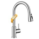 Hiqufet Grifo de Cocina Monomando: Diseño de Arco Alto, Níquel cepillado