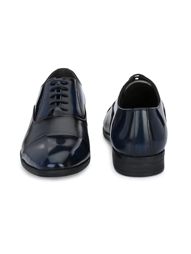 Image of San Frissco Mens Formal Shoes Lace Up Textured Glossy Oxfords /Soft Cushioned Footbed with TPR Sole /Comfortable, Stylish, Trending, Party, Outdoor Shoes for Office & College
