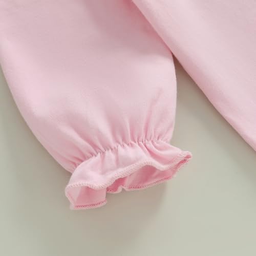 Toddler Baby Girl Fall Clothes Perter Pan Collar Solid Long Sleeve T-Shirt Pullover Shirts Top Outfit4