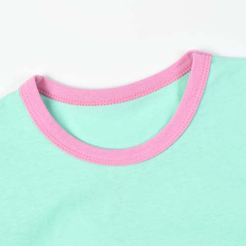 Image of HILEELANG Little Girl Short Sleeve Dress Easter Cotton Casual Applique Tunic Shirt Dresses