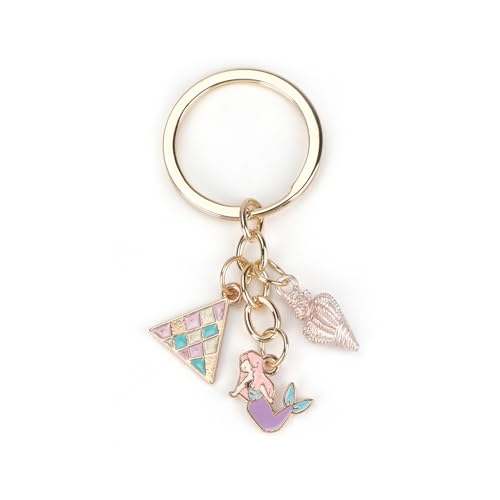 Llavero con sirena y moti de playa de verano, amuleto de la suerte personalizado para mujeres,...