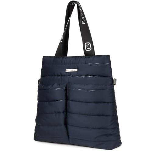 Sac à bandoulière rembourré bleu marine grand format A4 pour le travail
