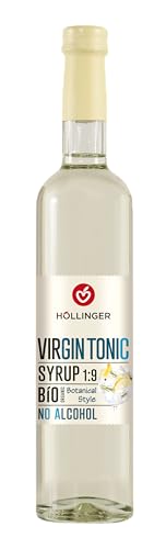 Höllinger Bio Cocktailsirup Virgin Tonic - Vegan, 3x500ml Glas Flasche - alkoholfreier Cocktail