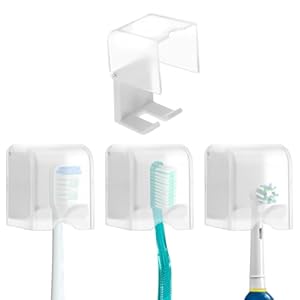 Bremorou 4x Przezroczysty Uchwyt na Szczoteczki