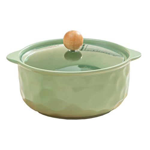 Peakjune Zuppiera in Ceramica con Coperchio,Zuppiera in Ceramica con Coperchio e Manici,Zuppiera con 2 Maniglie E Coperchio,Grande capacità in Porcellana con Coperchio.