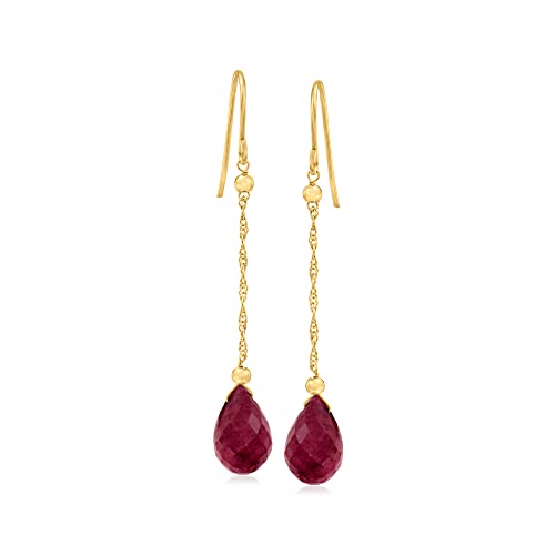 Ross-Simons 10K Gemstone Teardrop Drop...