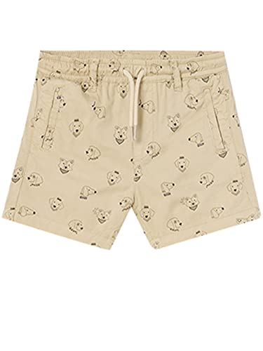 Bermudas niño Mayoral beige 1286 pantalón corto infantil con dibujos de perros