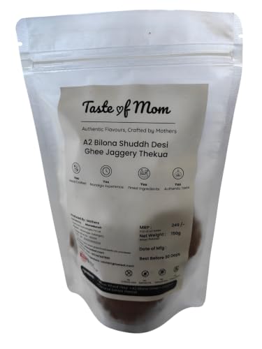 Image of Taste of MOM Thekua Traditional Bihar Sweet Snack | Jaggery & A2 Bilona Desi Ghee Indian Mithai | Classic Regional Recipe | Regular Pack 150g | Traditional Indian Sweet Treat