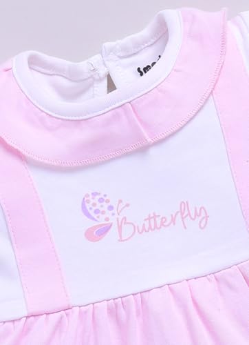 Image of Smart Baby Cotton Frock Set for Baby Girl - Stylish Soft Dress with Bloomer & Headband | 9-12 Months | Mint and White | Pack of 1