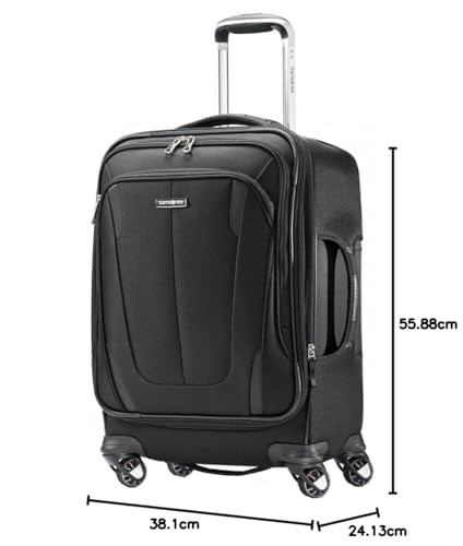 Image of Samsonite Omni Pc Hardside Expandable Luggage with Spinner Wheels, Charcoal, Carry-On 20-Inch, Omni Pc Hardside Expandable Luggage With Spinner Wheels