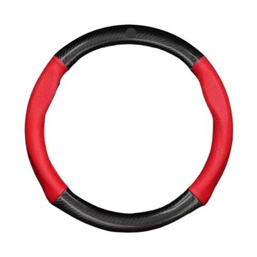 車用ステアリングホイールカバー 37-38cm 滑り止めアクセサリー と互換性がある volvo XC60 XC90 S60 V50 V90 S80 C40 XC40 V70 C30 XC70 S90 対応(Red)
